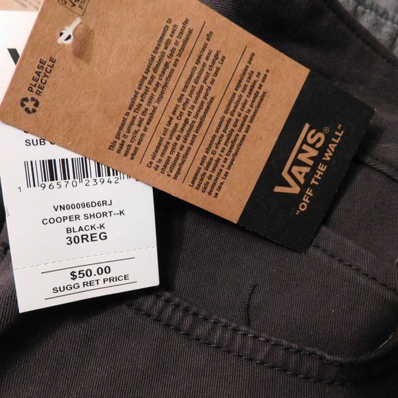 Vans "Cooper" Shorts" Off the Wall Men's Size 30 Lot of 3 Gray and Black NEW - Picture 3 of 8